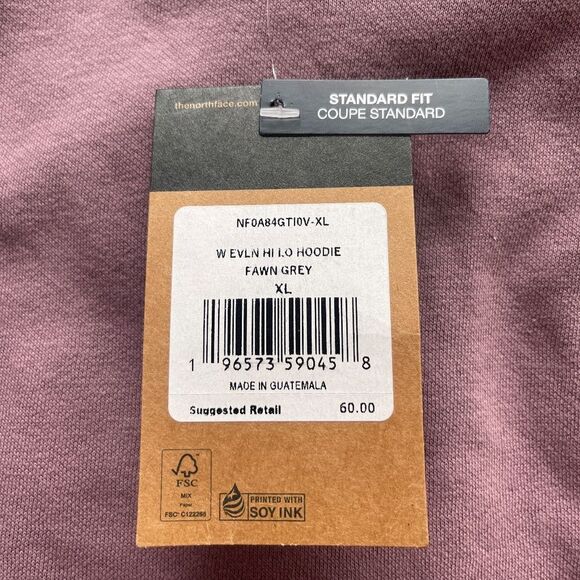 NWT The North Face Evolution‎ Hi-Lo Cropped Relaxed Hoodie Fawn Grey, Women's XL - Picture 4 of 6